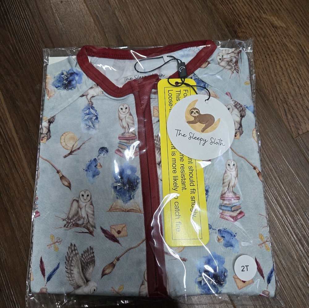 🧙‍♂️ Sleepy Sloth Harry Potter–Inspired Bamboo Pajamas | Size 2T | New in Bag